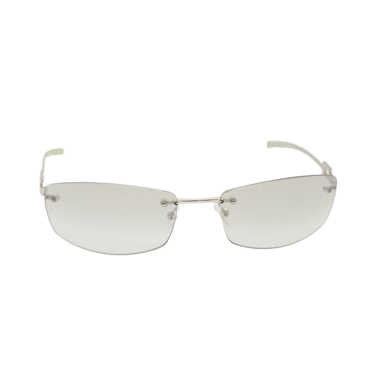 GUCCI Sunglasses Plastic Metal Silver Auth am4458