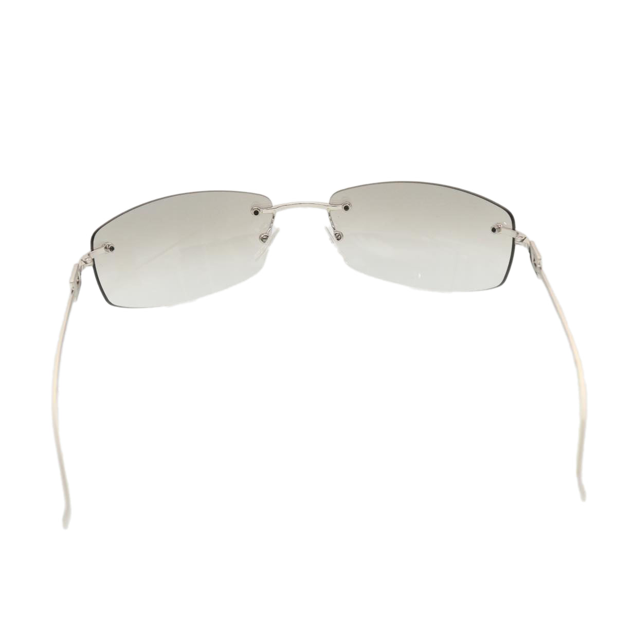 GUCCI Sunglasses Plastic Metal Silver Auth am4458