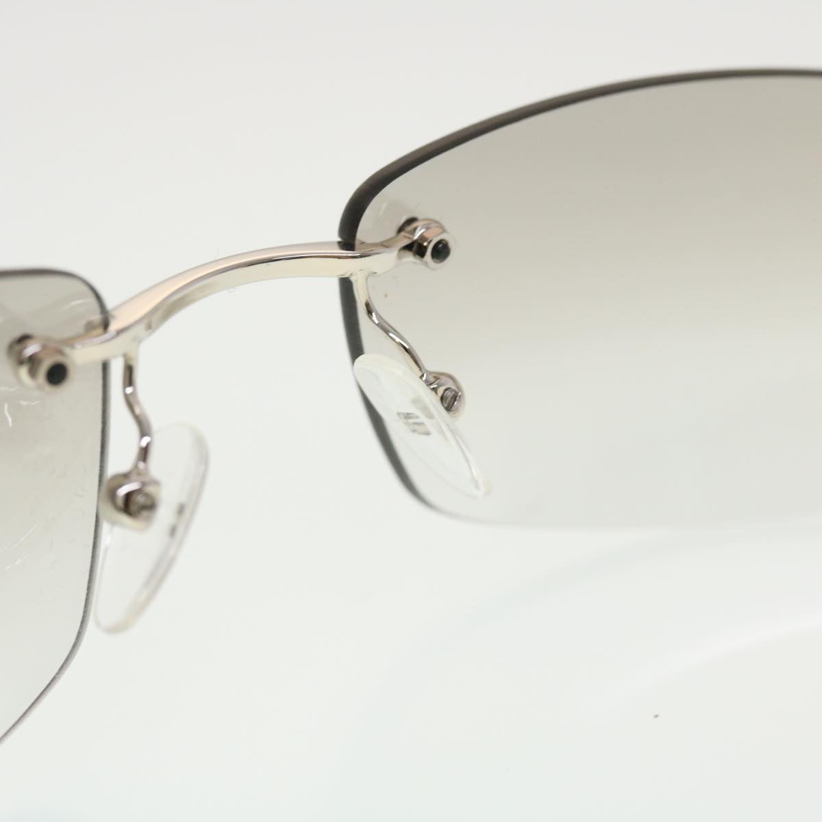 GUCCI Sunglasses Plastic Metal Silver Auth am4458