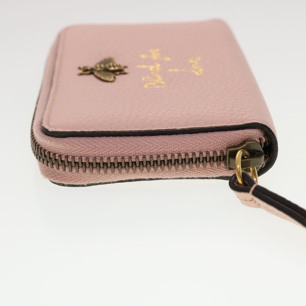 GUCCI Animalie Card Case Leather Pink 546590 Auth am4503