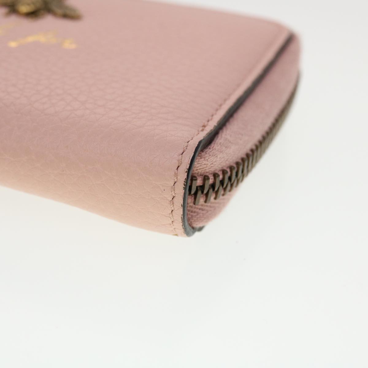 GUCCI Animalie Card Case Leather Pink 546590 Auth am4503