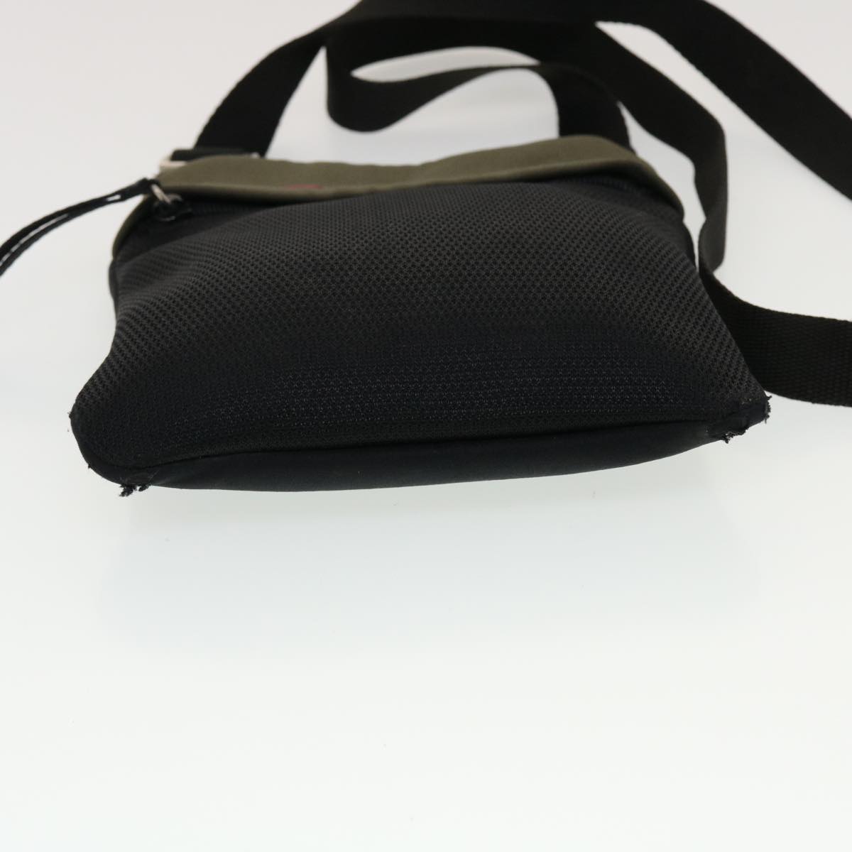 PRADA Shoulder Bag Hand Bag Leather Nylon 3 Set Black Gray Auth am4509