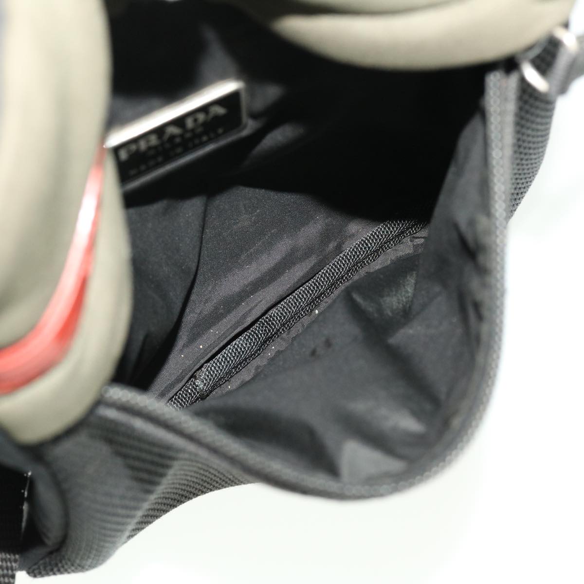 PRADA Shoulder Bag Hand Bag Leather Nylon 3 Set Black Gray Auth am4509