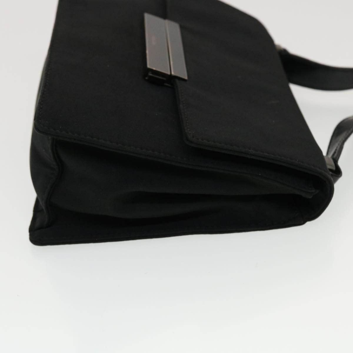 PRADA Shoulder Bag Hand Bag Leather Nylon 3 Set Black Gray Auth am4509
