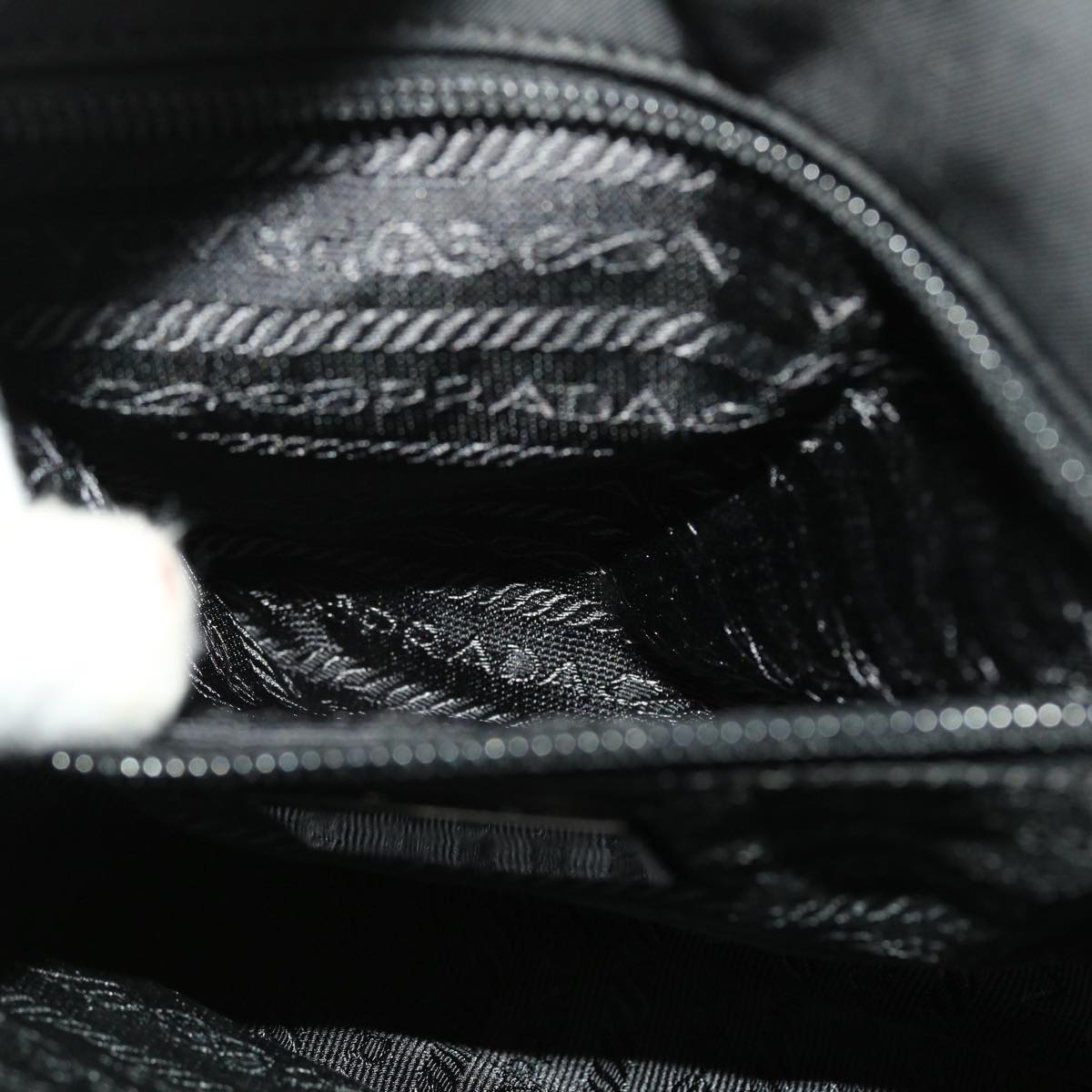 PRADA Shoulder Bag Hand Bag Leather Nylon 3 Set Black Gray Auth am4509