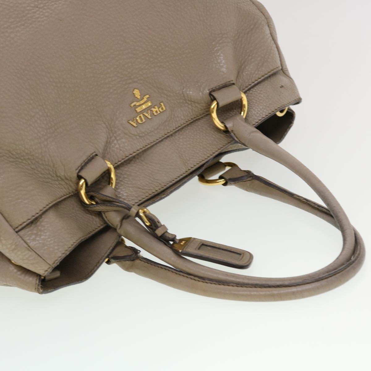 PRADA Shoulder Bag Hand Bag Leather Nylon 3 Set Black Gray Auth am4509