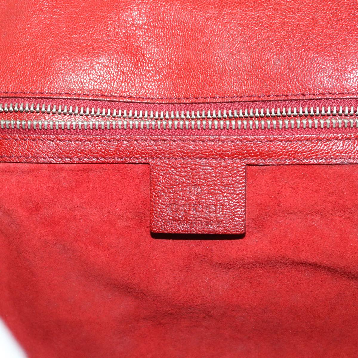 GUCCI Interlocking Shoulder Bag Leather Red 115746 Auth am4584