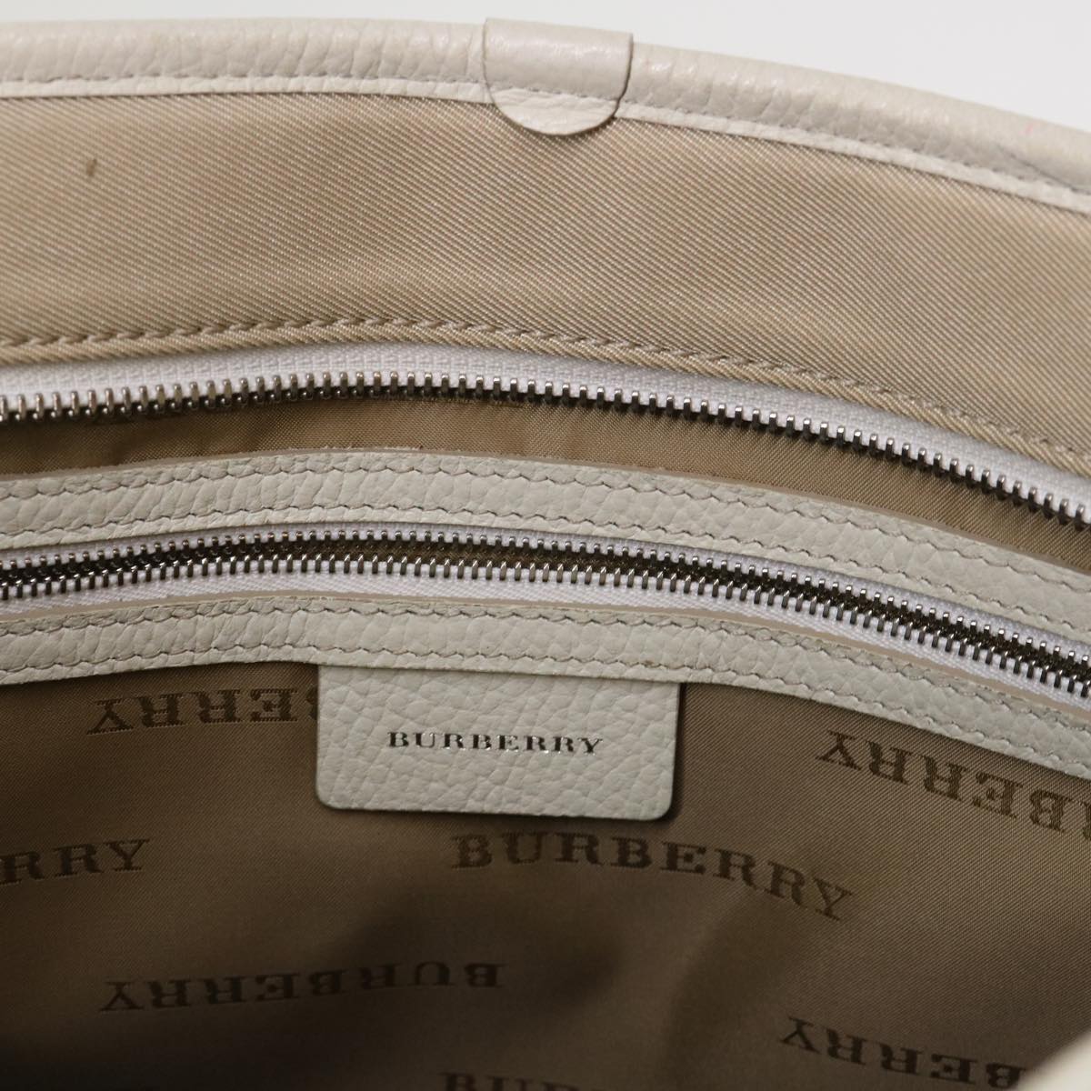 BURBERRY Nova Check Shoulder Bag Nylon Leather Beige Auth am4592