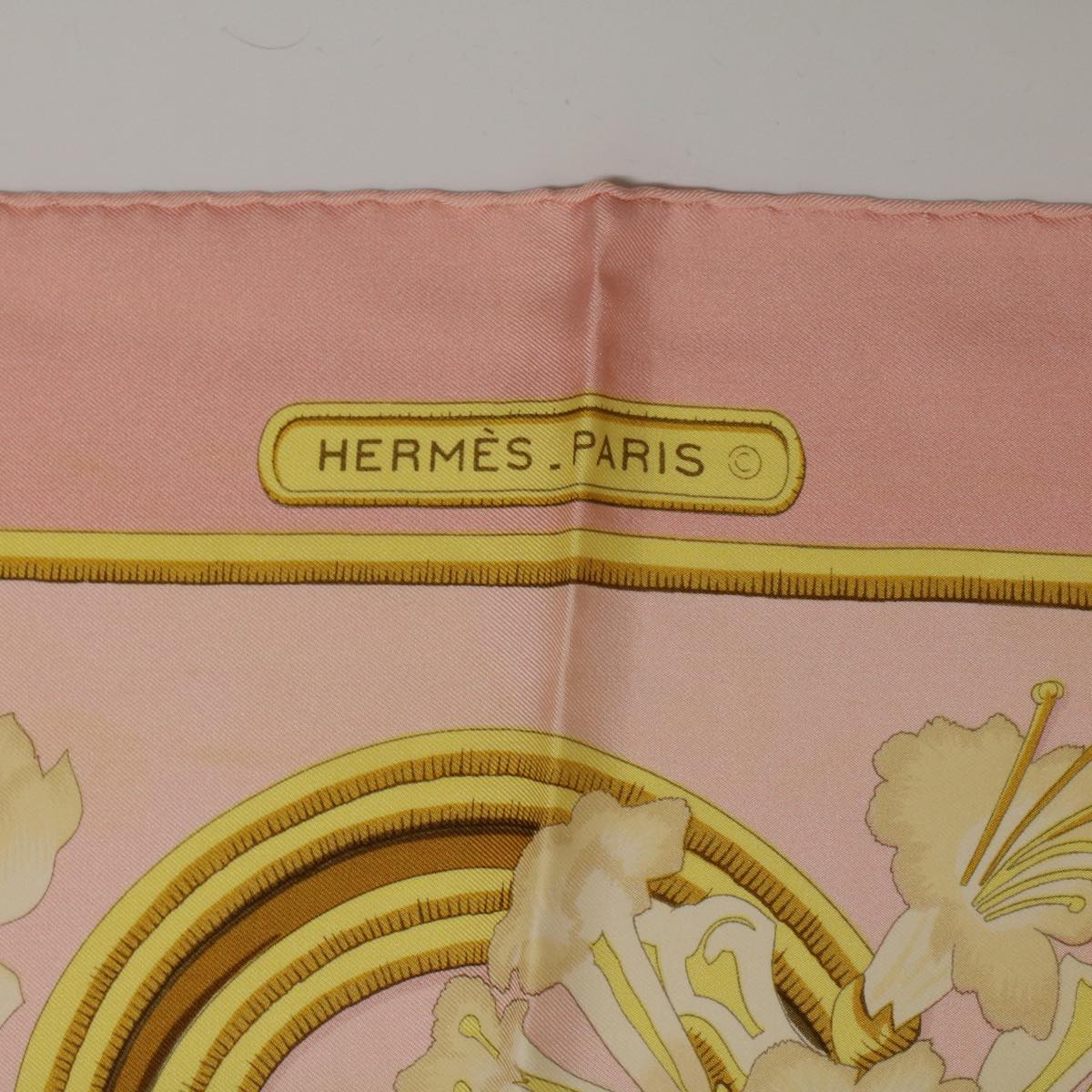 HERMES Carre 90 Scarf ""CARAIBES"" Silk Pink Auth am4617