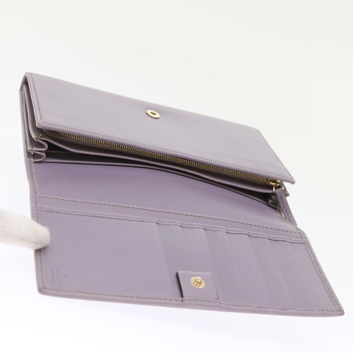 GUCCI Swing Wallet Leather Purple 310021 Auth am4638