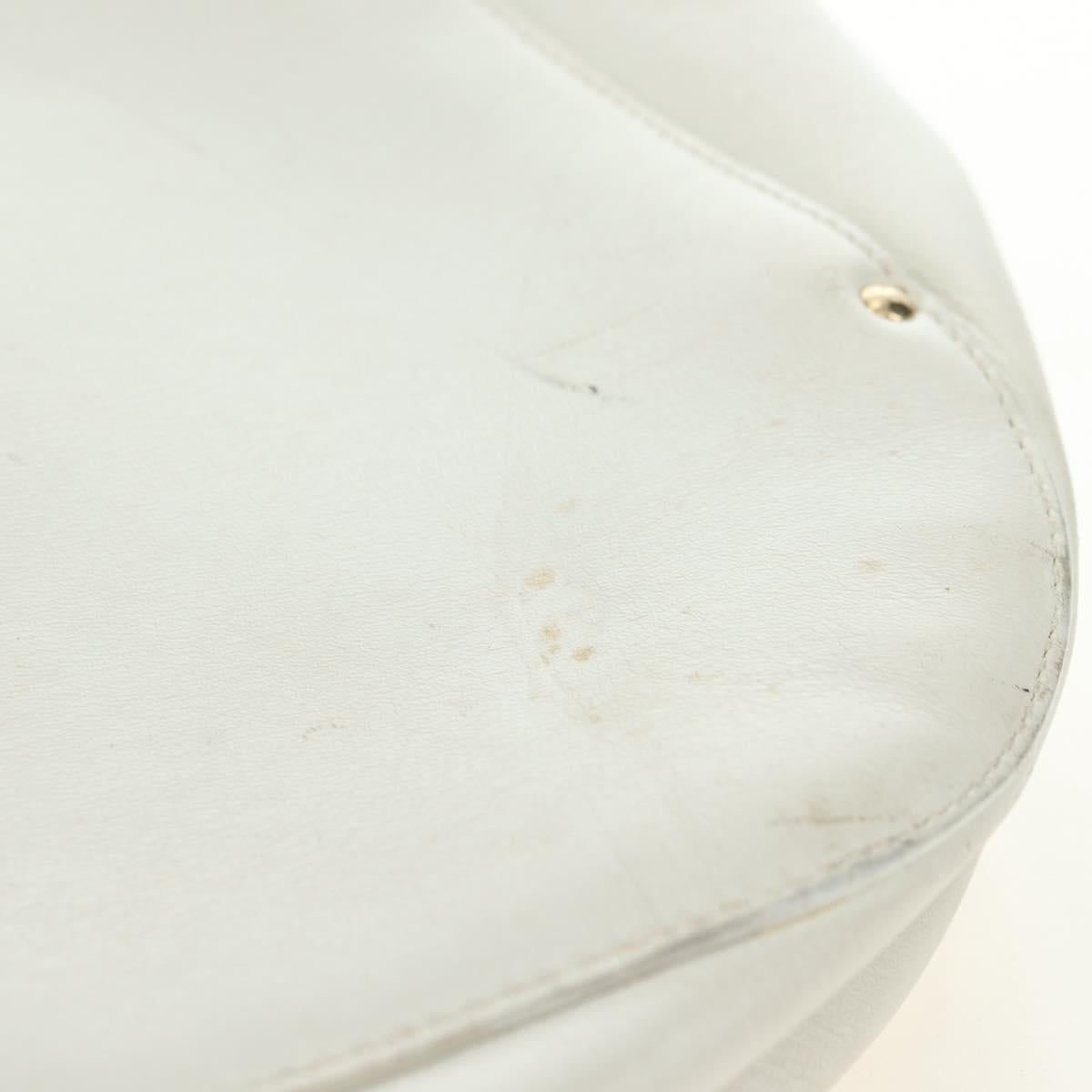 Salvatore Ferragamo Gancini Shoulder Bag Leather White AU-21/4407 Auth am4652