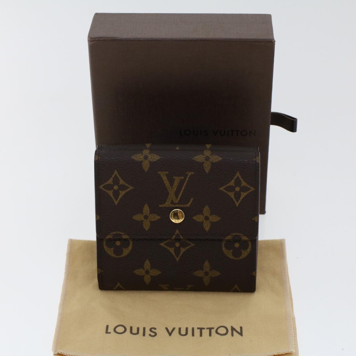 LOUIS VUITTON Monogram Porte Monnaie Bier Cartes Crdit Wallet M61652 LV am4717