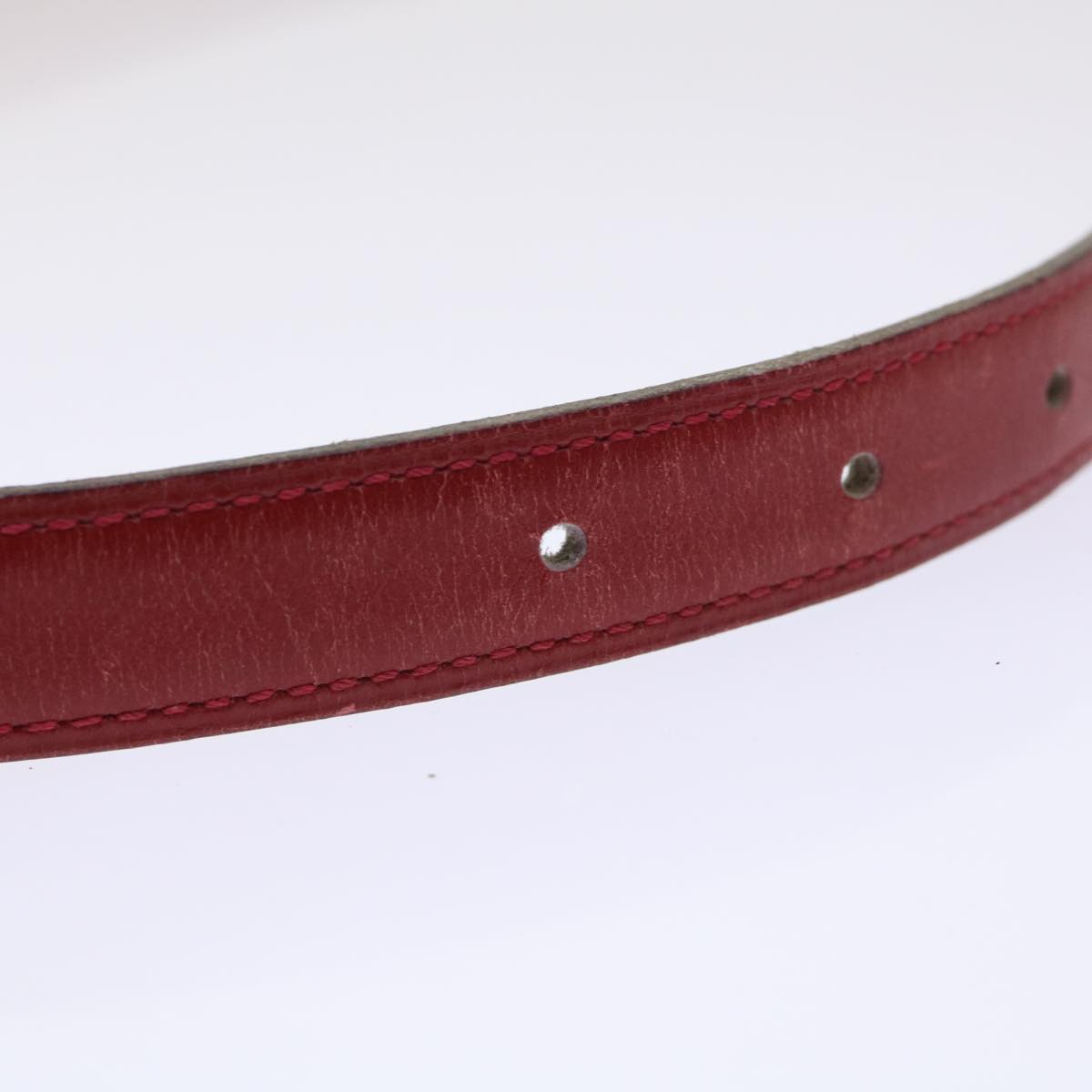 HERMES Belt Leather 29.1"" Red Auth am4718