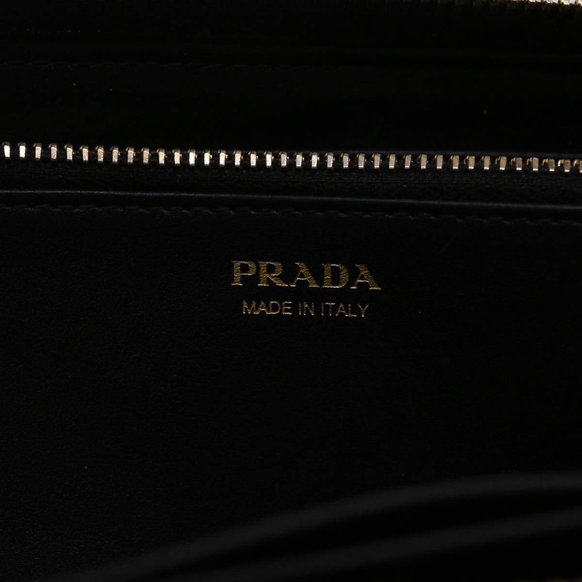 PRADA Wallet Leather Black Auth am4736