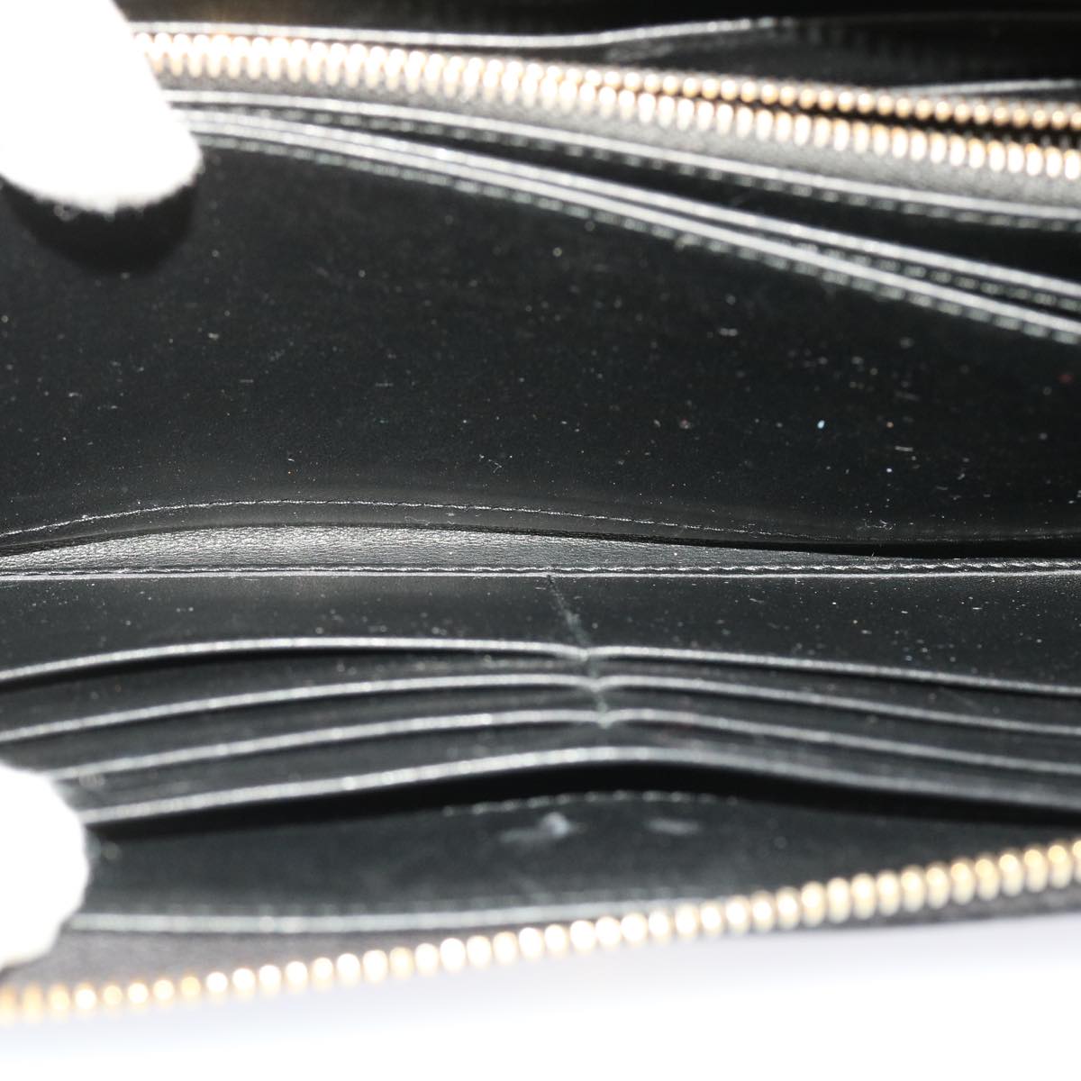 PRADA Wallet Leather Black Auth am4736