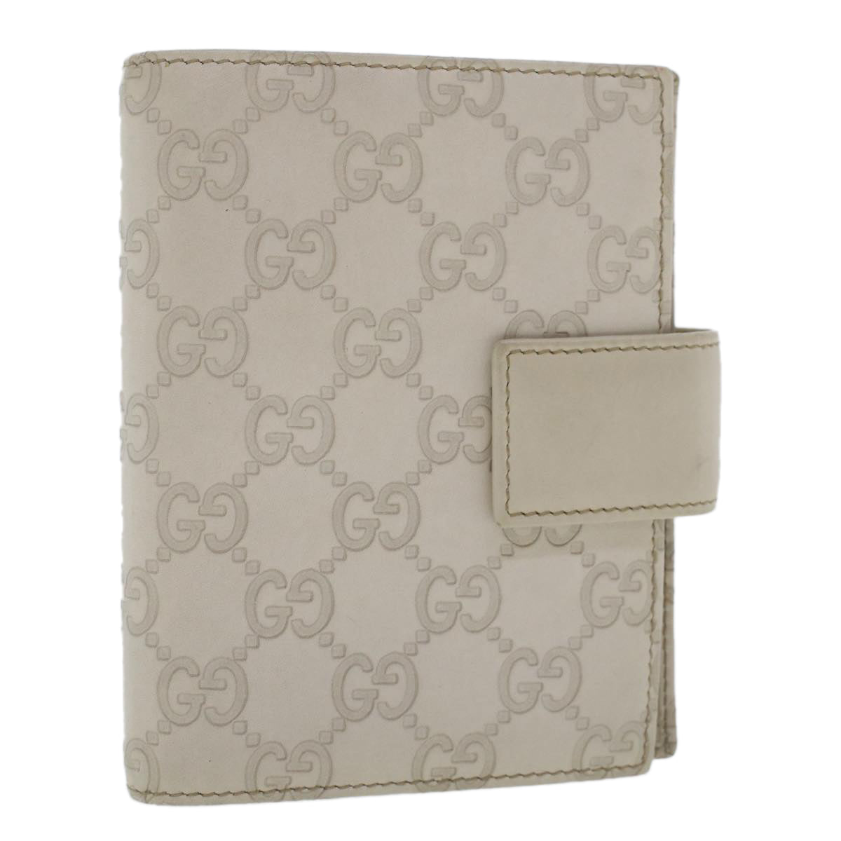 GUCCI GG Canvas Guccissima Day Planner Cover White 115240 Auth am4764