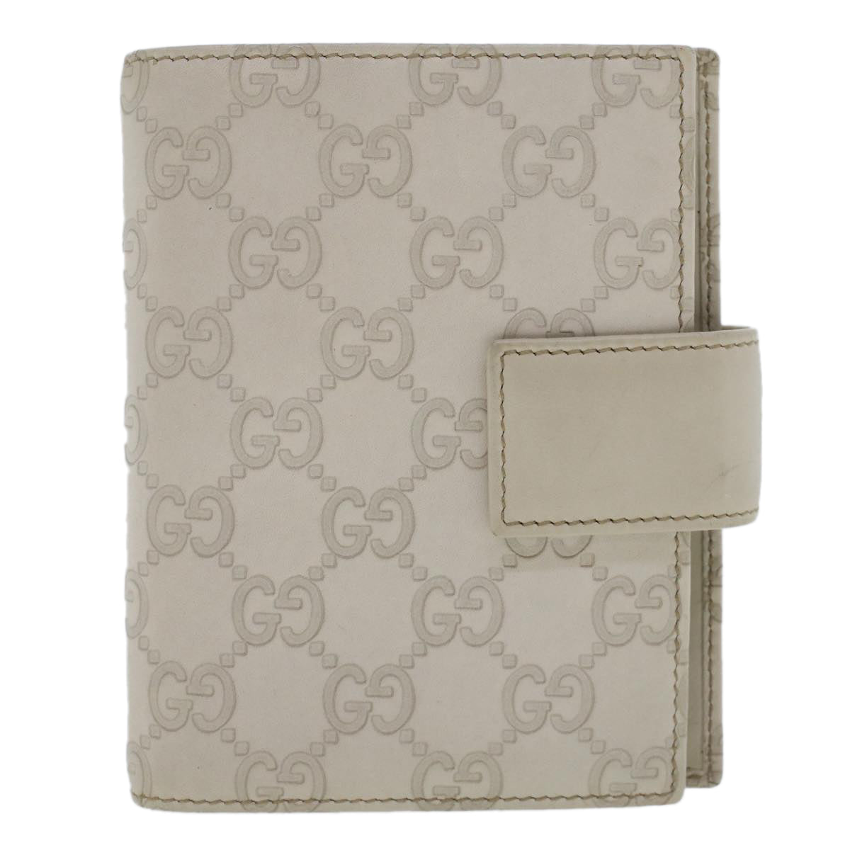 GUCCI GG Canvas Guccissima Day Planner Cover White 115240 Auth am4764