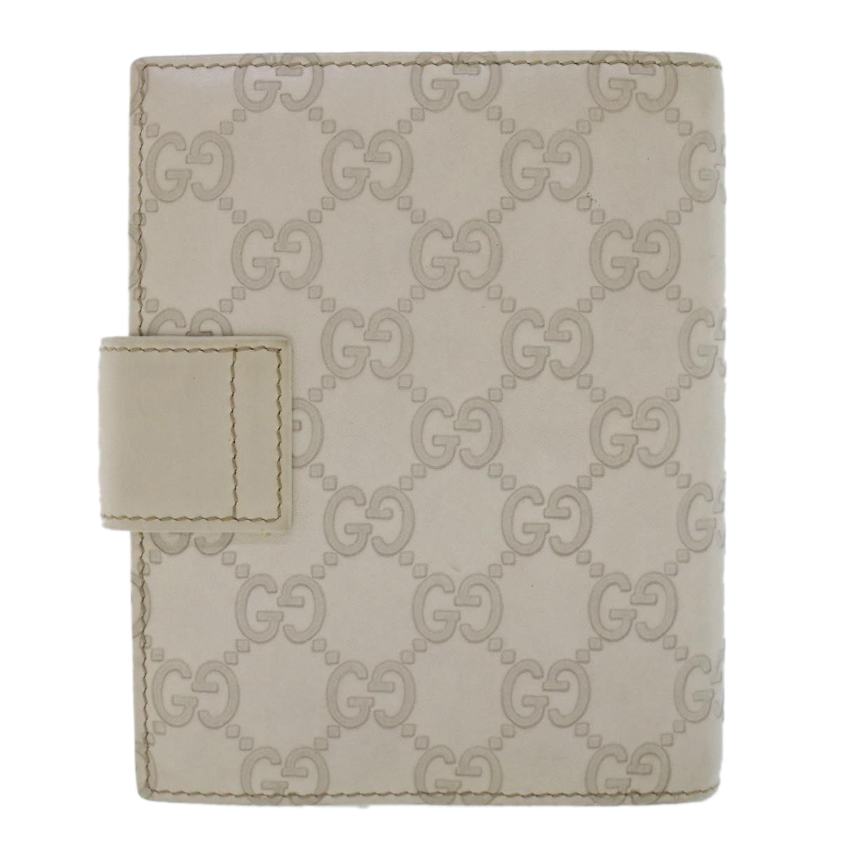 GUCCI GG Canvas Guccissima Day Planner Cover White 115240 Auth am4764