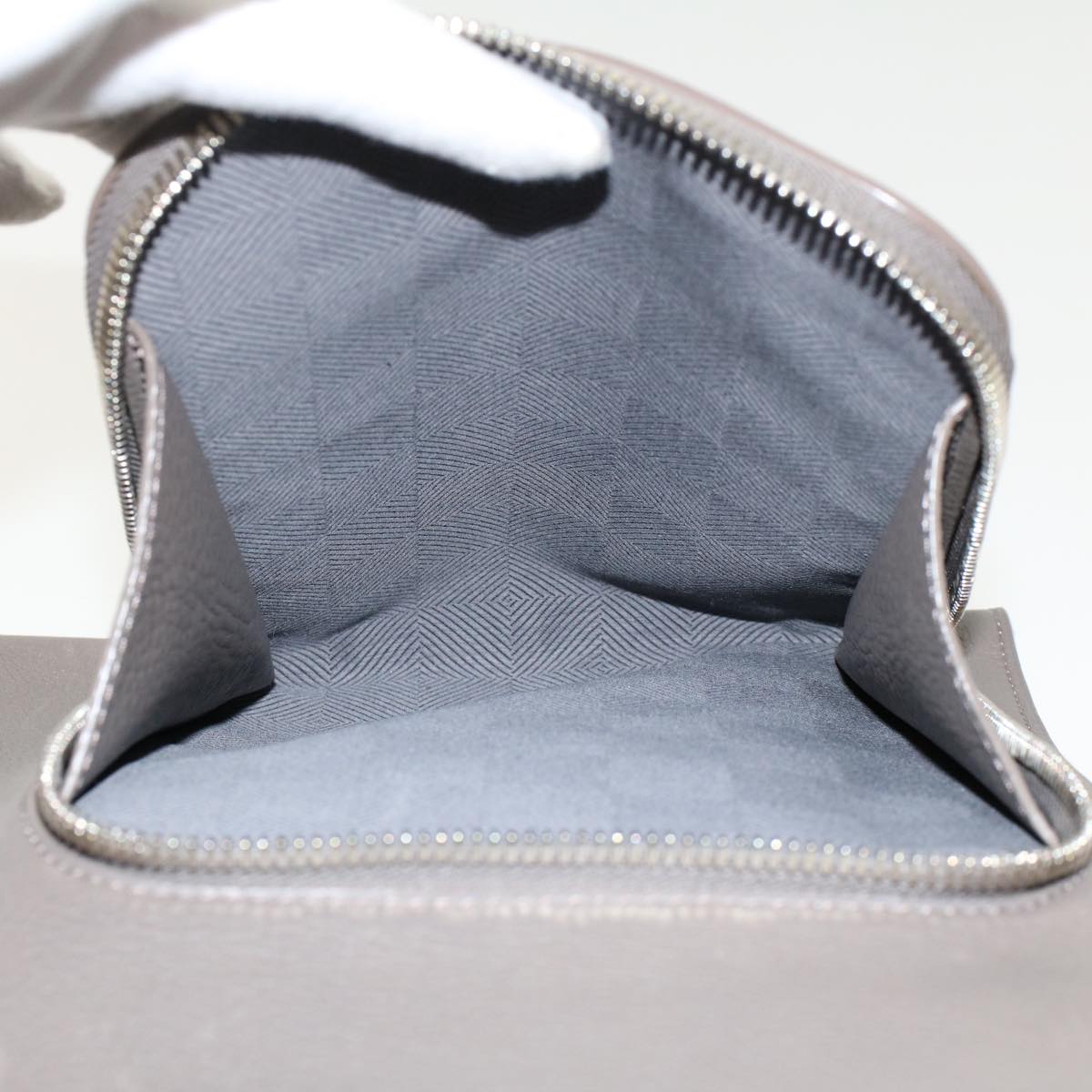 LOUIS VUITTON Naxos Shoulder Bag Leather Gray LV Auth am4782