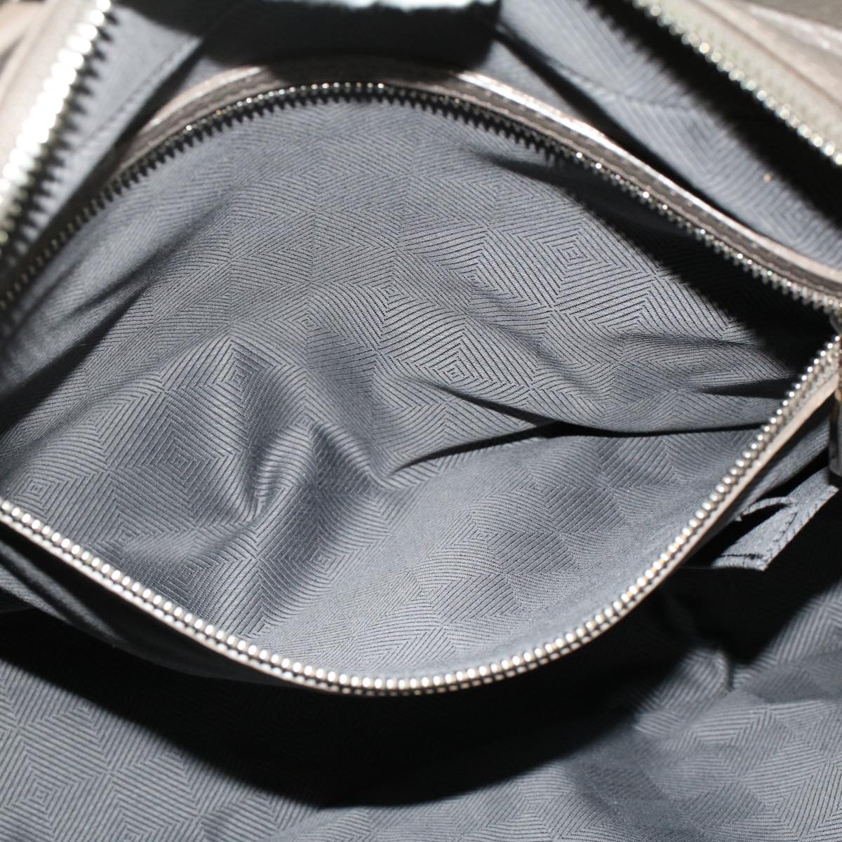 LOUIS VUITTON Naxos Shoulder Bag Leather Gray LV Auth am4782