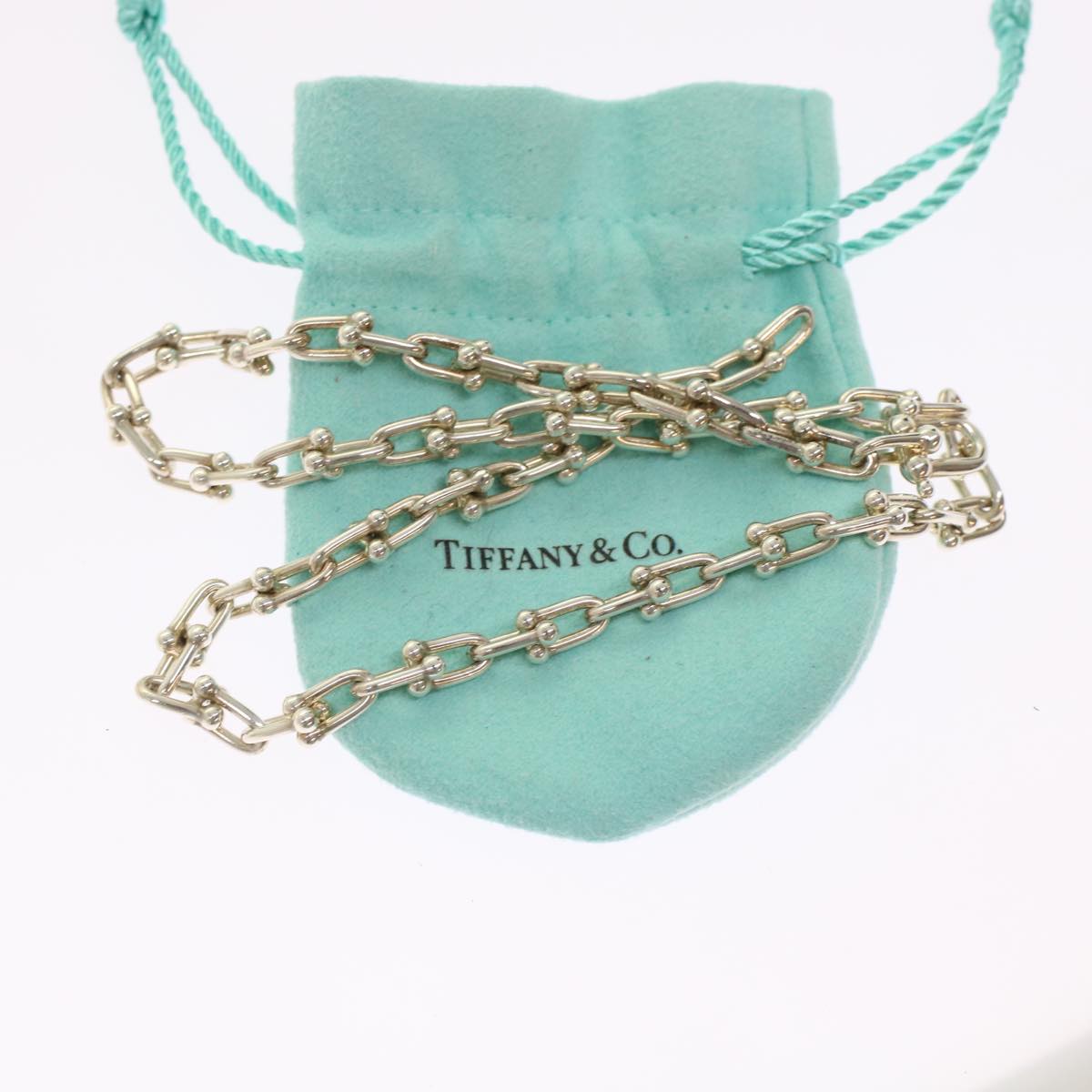 TIFFANY&Co. Hardware Small Link Necklace Silver Auth am4790