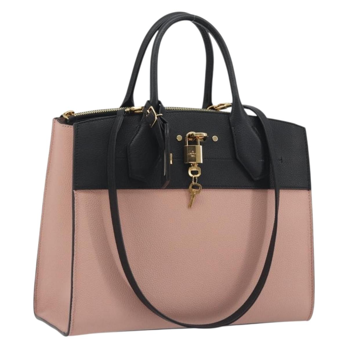 LOUIS VUITTON City Steamer MM Hand Bag Leather 2way Pink M53019 LV Auth am479b