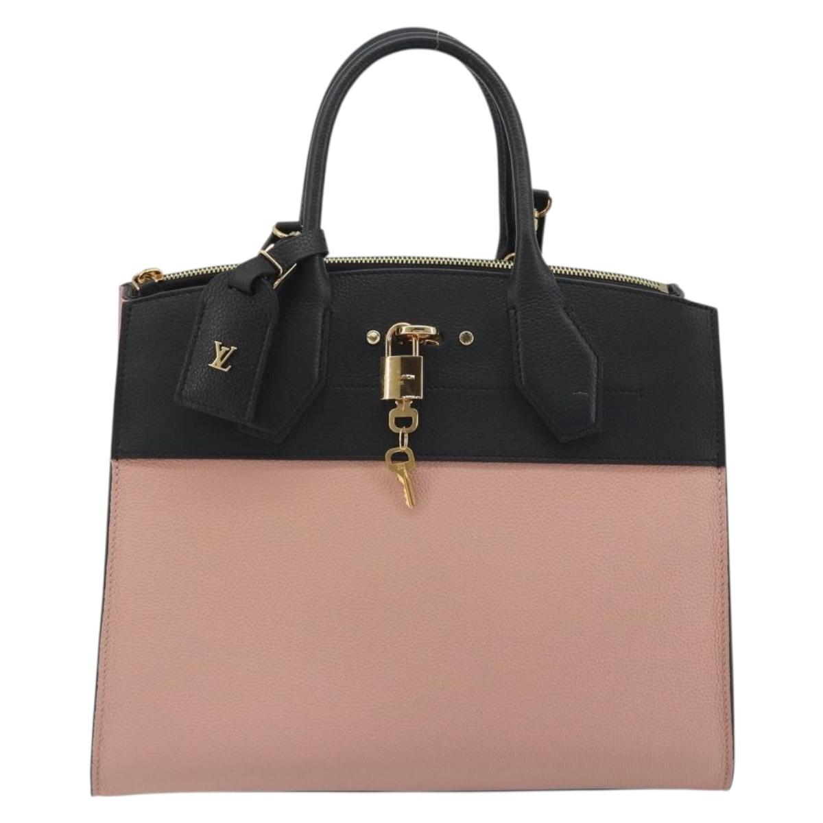 LOUIS VUITTON City Steamer MM Hand Bag Leather 2way Pink M53019 LV Auth am479b