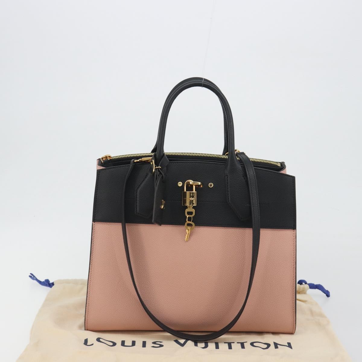 LOUIS VUITTON City Steamer MM Hand Bag Leather 2way Pink M53019 LV Auth am479b