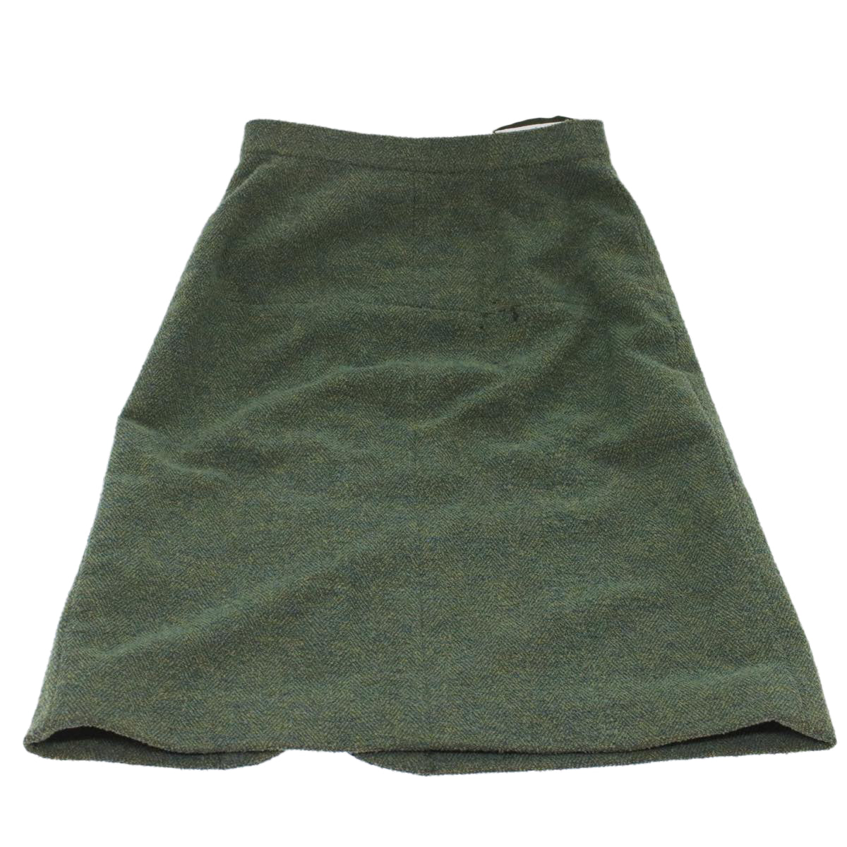 CHANEL Skirt Wool Green CC Auth am4825