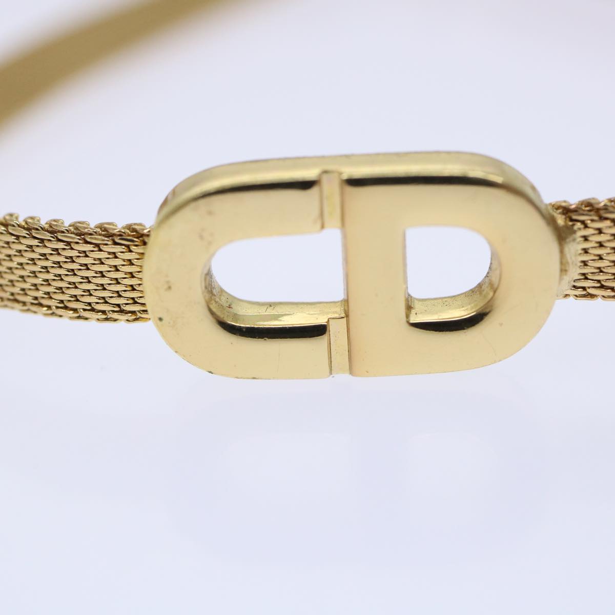 Christian Dior Bracelet Necklace 2Set Gold Tone Auth am4858