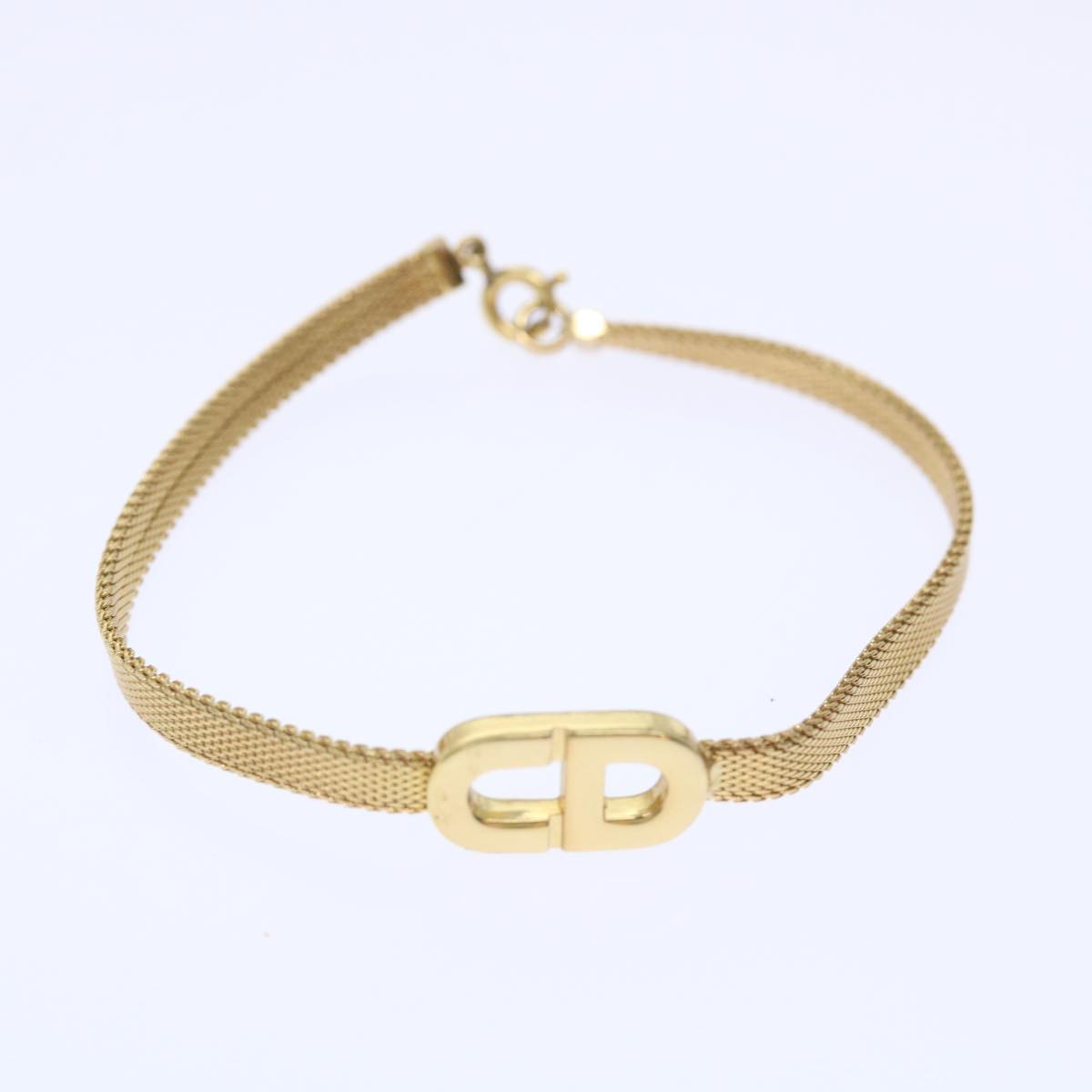 Christian Dior Bracelet Necklace 2Set Gold Tone Auth am4858