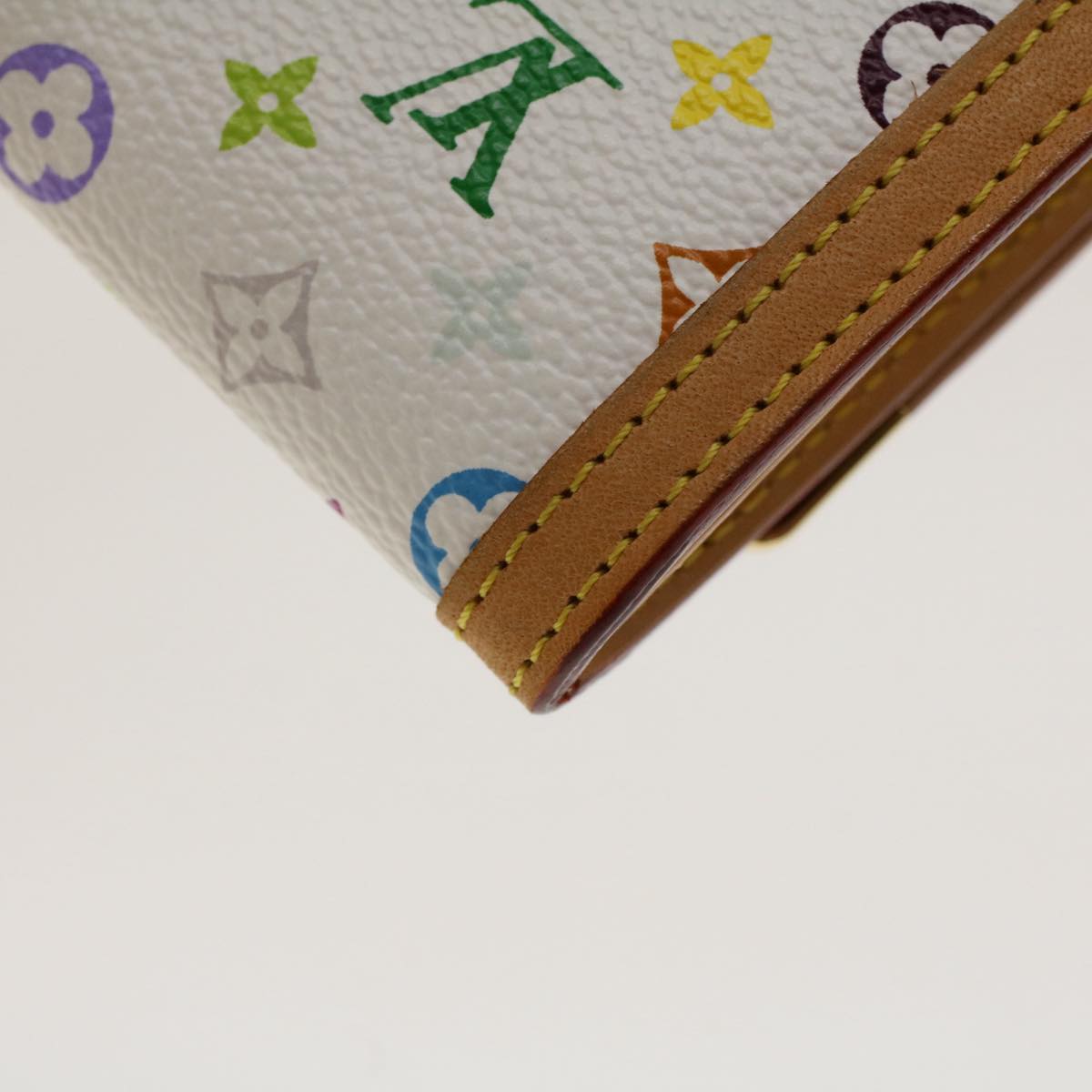 LOUIS VUITTON Monogram Multicolor Porte Monnaie Plat White M92657 LV Auth am4864