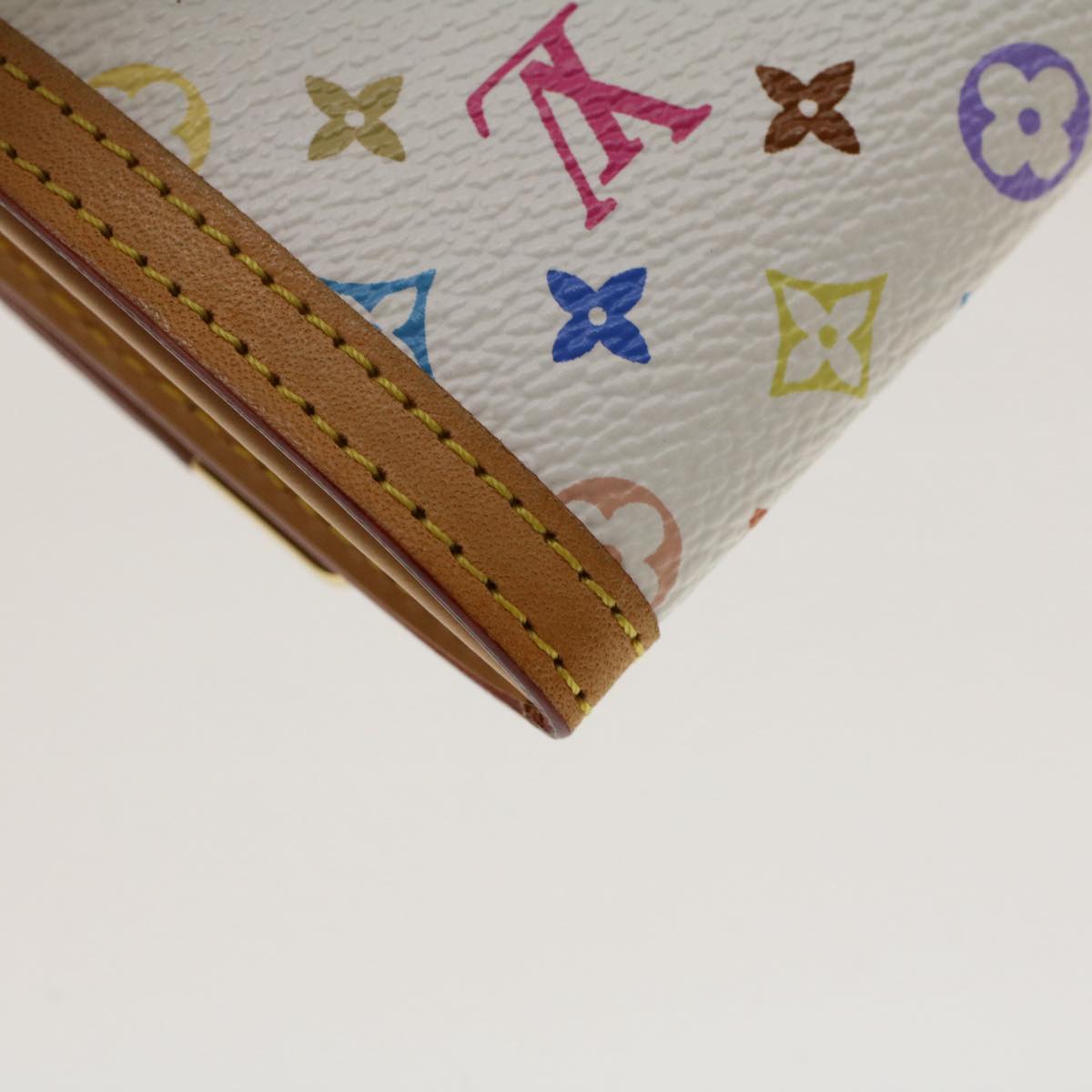 LOUIS VUITTON Monogram Multicolor Porte Monnaie Plat White M92657 LV Auth am4864