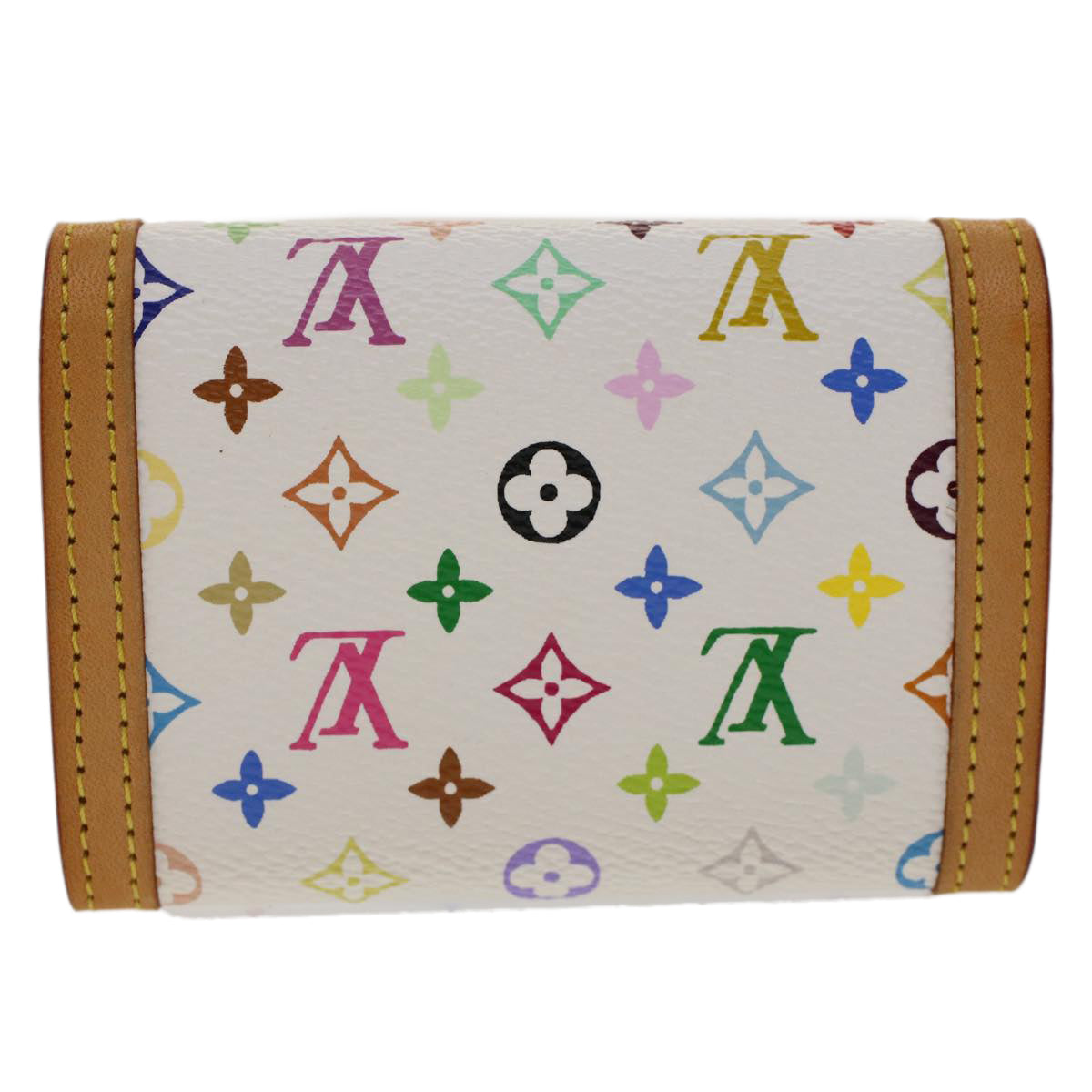 LOUIS VUITTON Monogram Multicolor Porte Monnaie Plat White M92657 LV Auth am4864