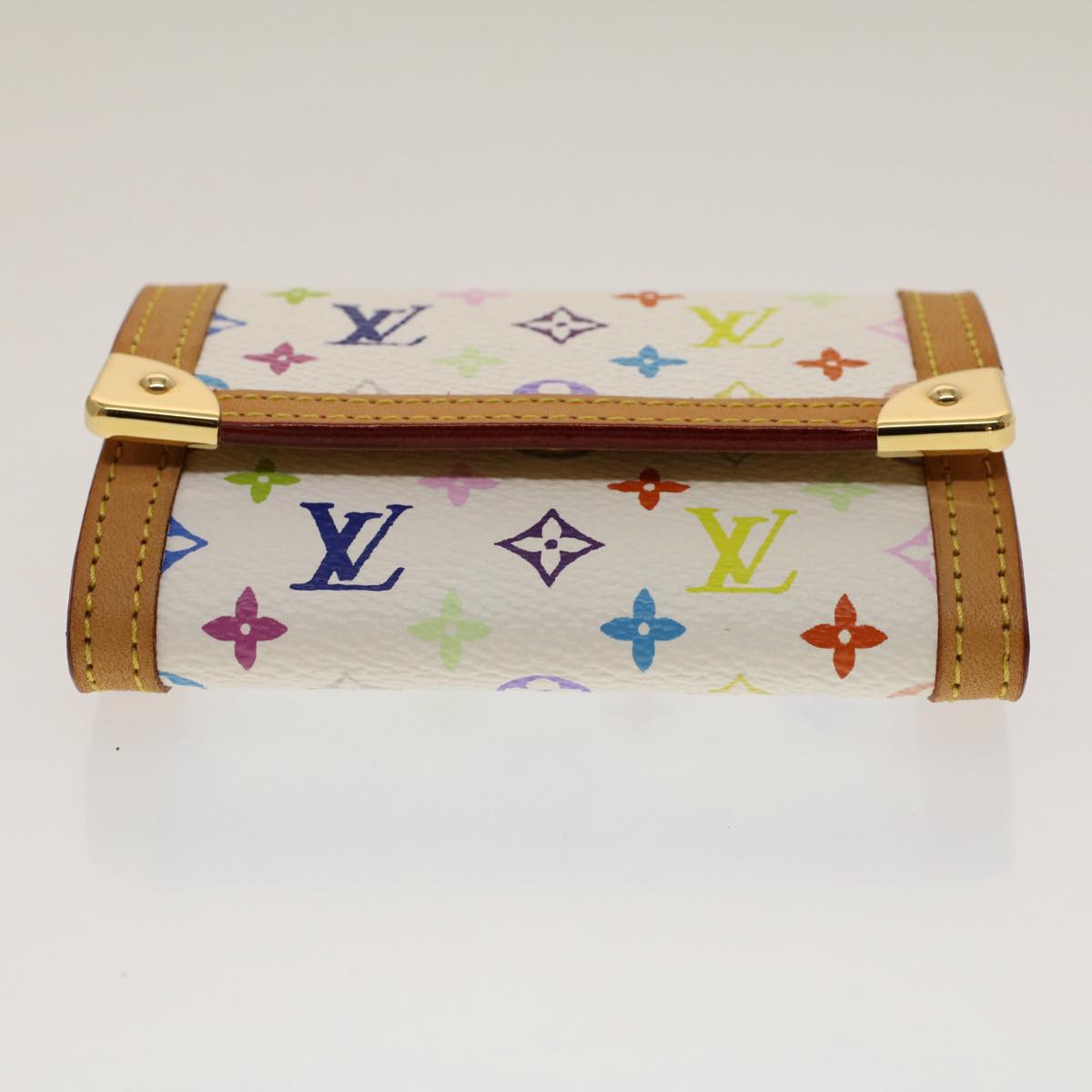 LOUIS VUITTON Monogram Multicolor Porte Monnaie Plat White M92657 LV Auth am4864