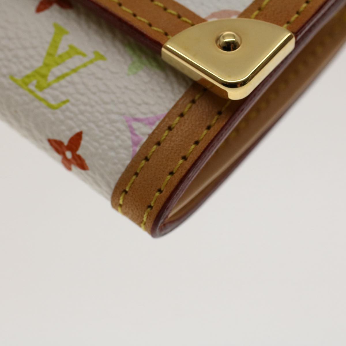 LOUIS VUITTON Monogram Multicolor Porte Monnaie Plat White M92657 LV Auth am4864