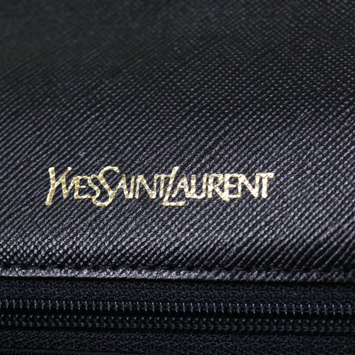 SAINT LAURENT Clutch Bag Leather Black Auth am4881