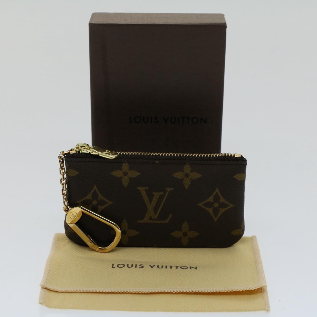 LOUIS VUITTON Monogram Pochette Cles Coin Purse M62650 LV Auth am4882