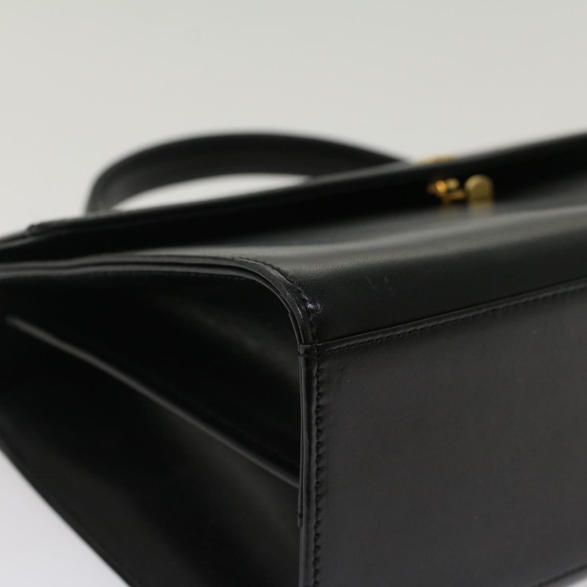 GIVENCHY Hand Bag Leather Black Auth am4887