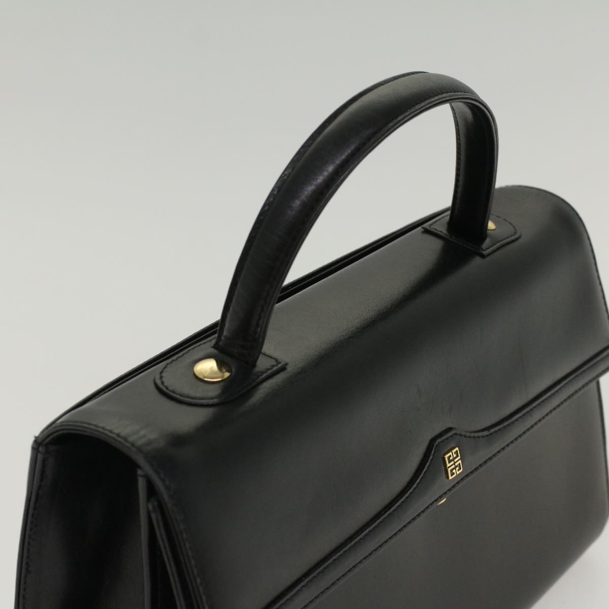 GIVENCHY Hand Bag Leather Black Auth am4887