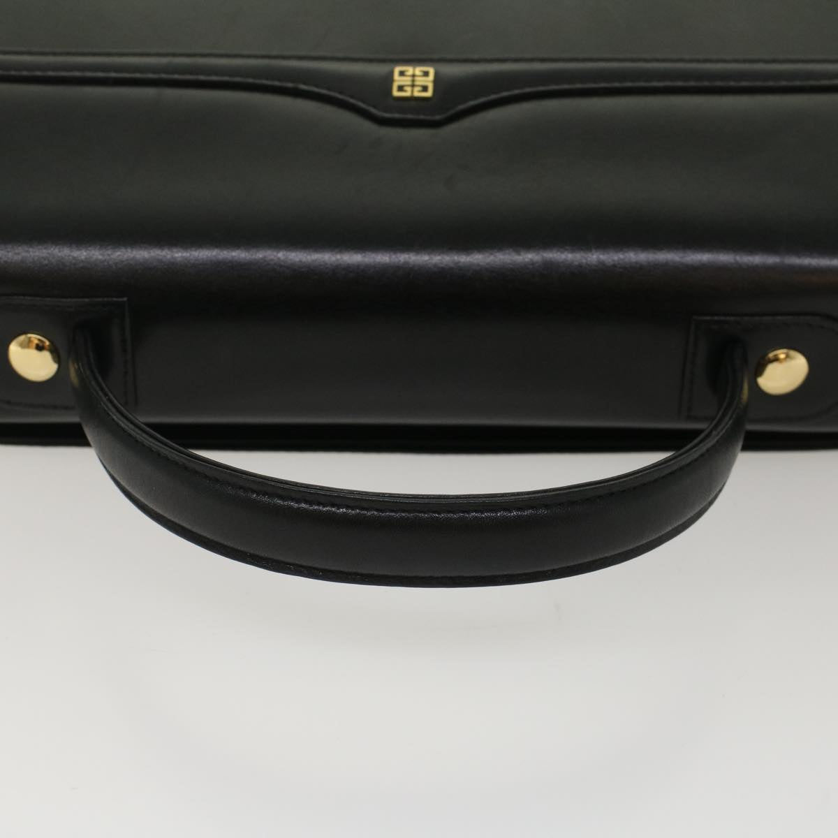 GIVENCHY Hand Bag Leather Black Auth am4887