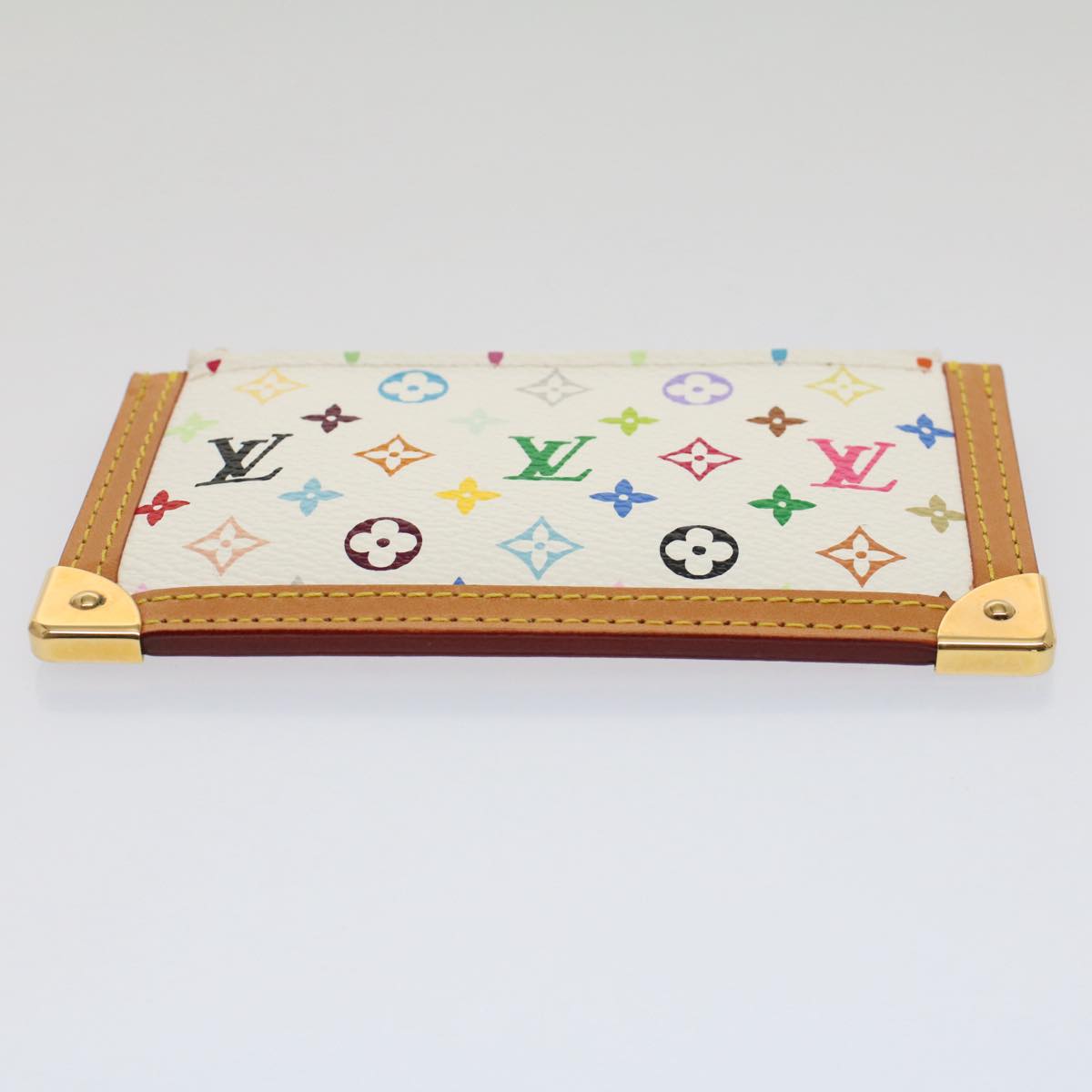 LOUIS VUITTON Monogram Multicolor Pochette Cles Purse White M92655 Auth am4914