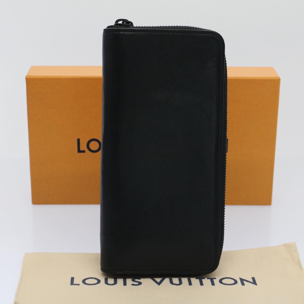 LOUIS VUITTON Monogram Shadow Zippy Wallet Vertical Black M62902 LV Auth am4919