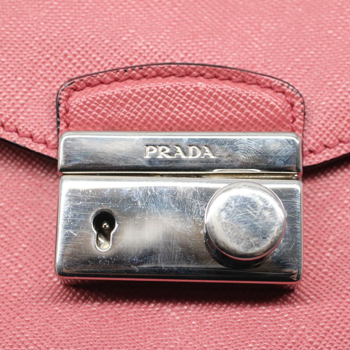 PRADA Mini Hand Bag Safiano leather 2way Pink Auth am4942V