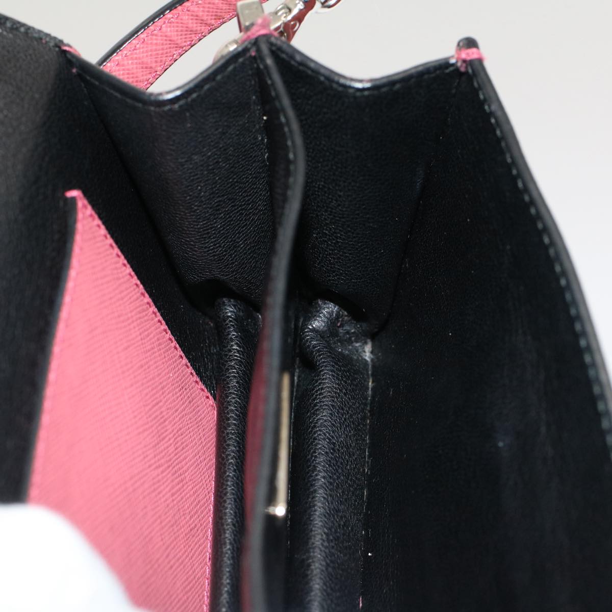 PRADA Mini Hand Bag Safiano leather 2way Pink Auth am4942V