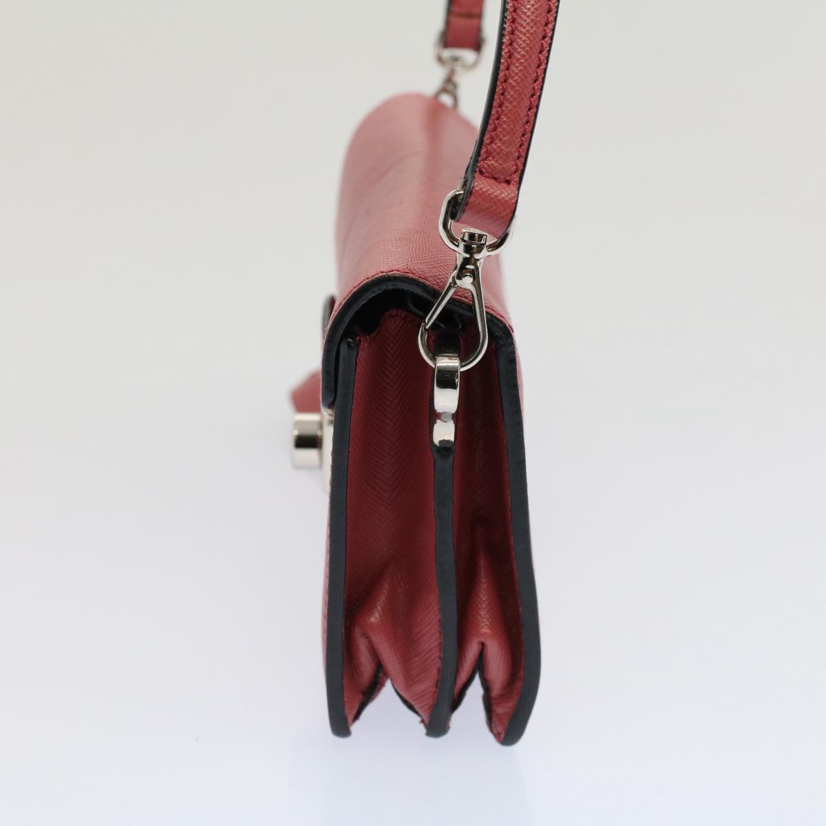 PRADA Mini Hand Bag Safiano leather 2way Pink Auth am4942V