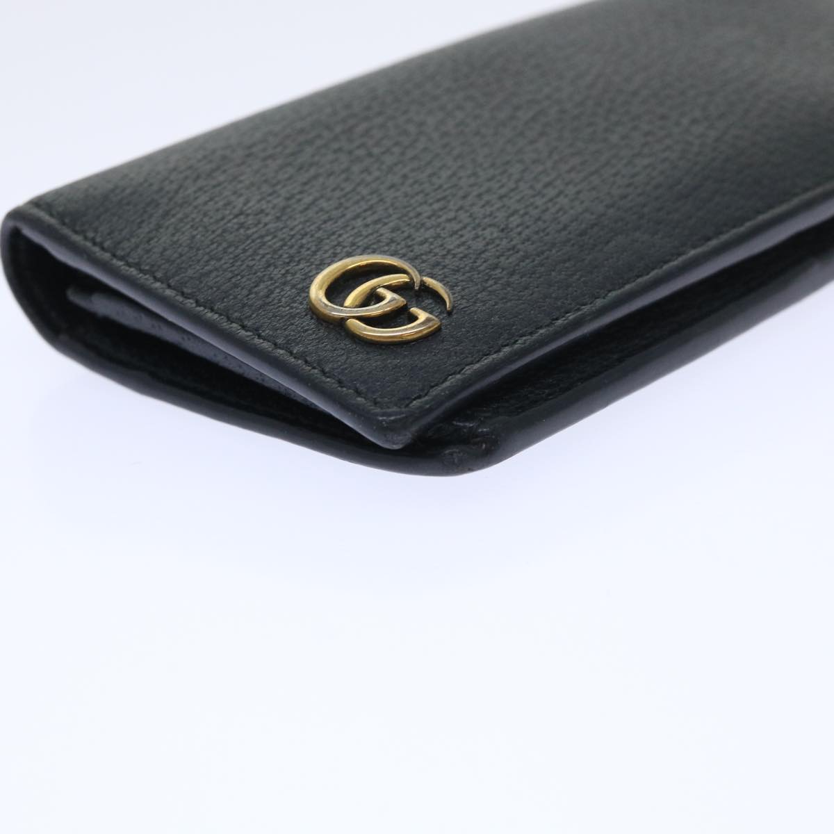 GUCCI GG Marmont Wallet Leather Black Auth am4987