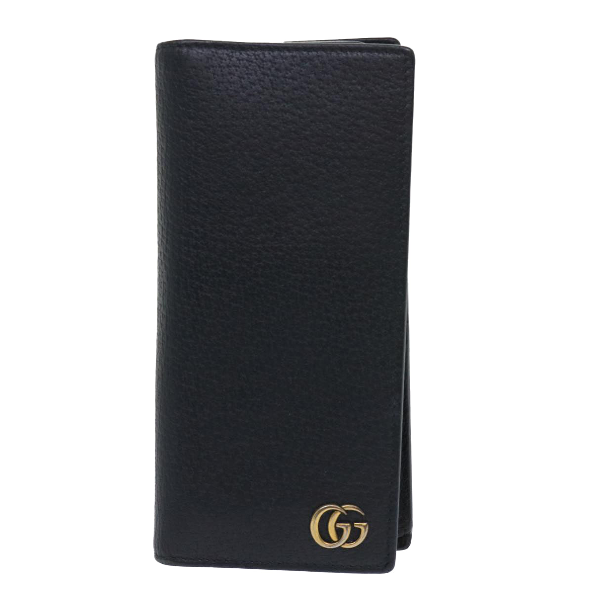 GUCCI GG Marmont Wallet Leather Black Auth am4987