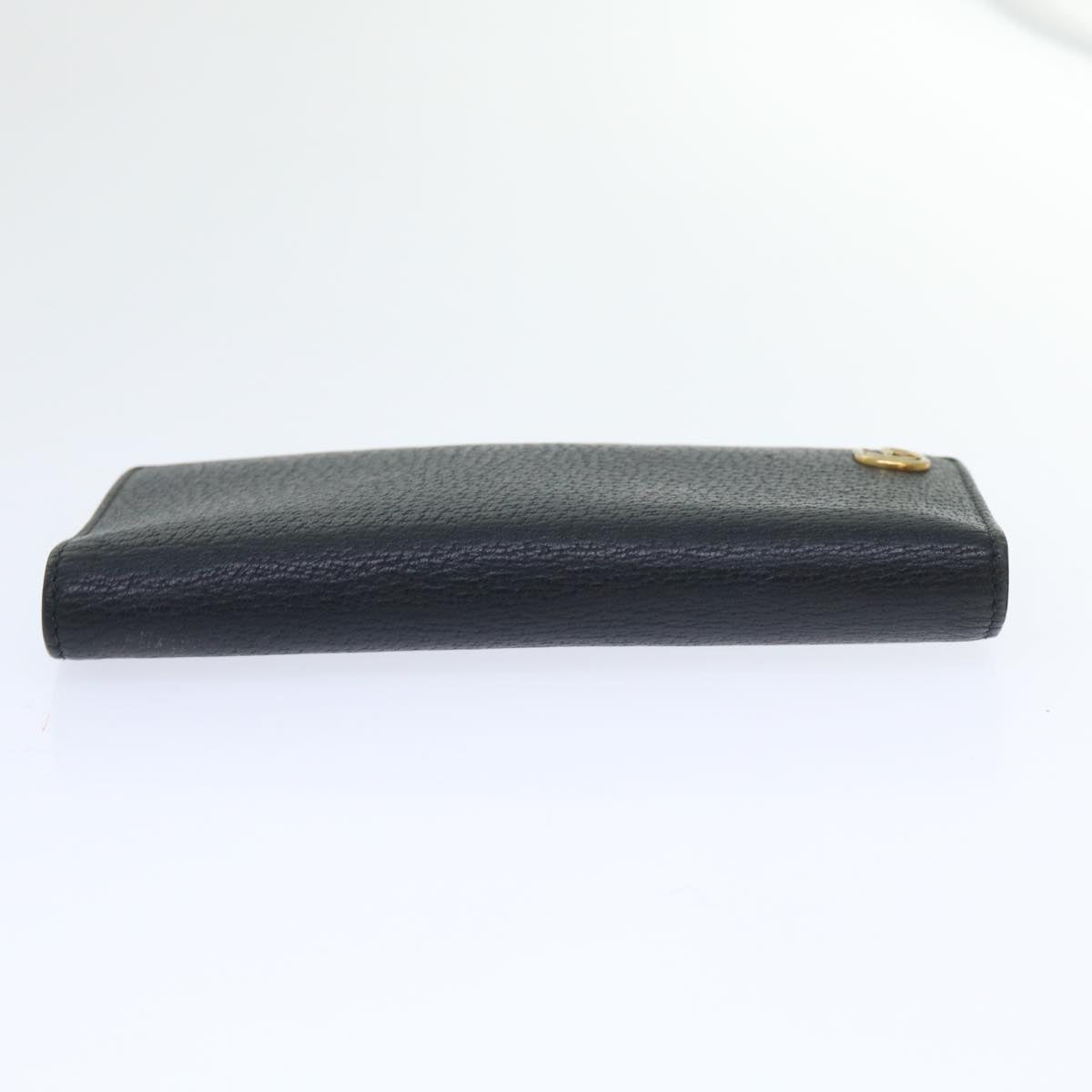 GUCCI GG Marmont Wallet Leather Black Auth am4987