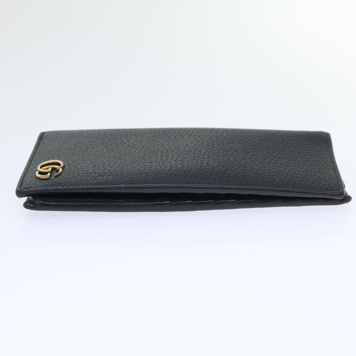 GUCCI GG Marmont Wallet Leather Black Auth am4987